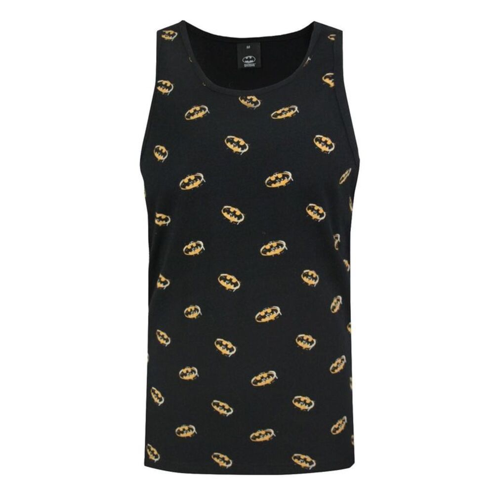 Batman Mens Stencil All-Over Print Undershirt / Black